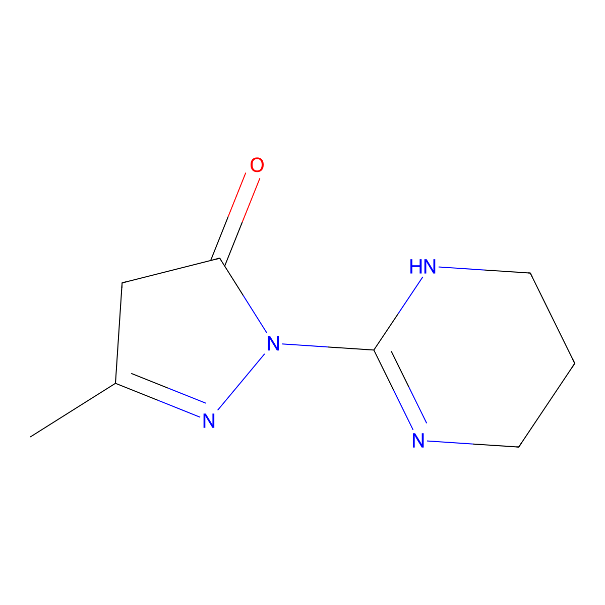 5-methyl-2-(1,4,5,6-tetrahydro-2-pyrimidinyl)-2,4-dihydro-3H-pyrazol-3-one molecular structure, CAS 338402-58-7