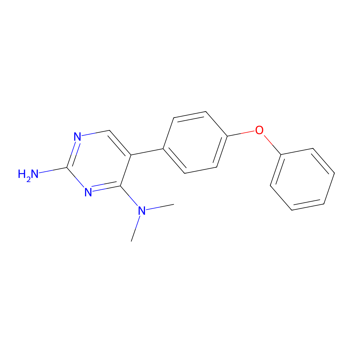 N~4~,N~4~-dimethyl-5-(4-phenoxyphenyl)-2,4-pyrimidinediamine molecular structure, CAS 338402-75-8