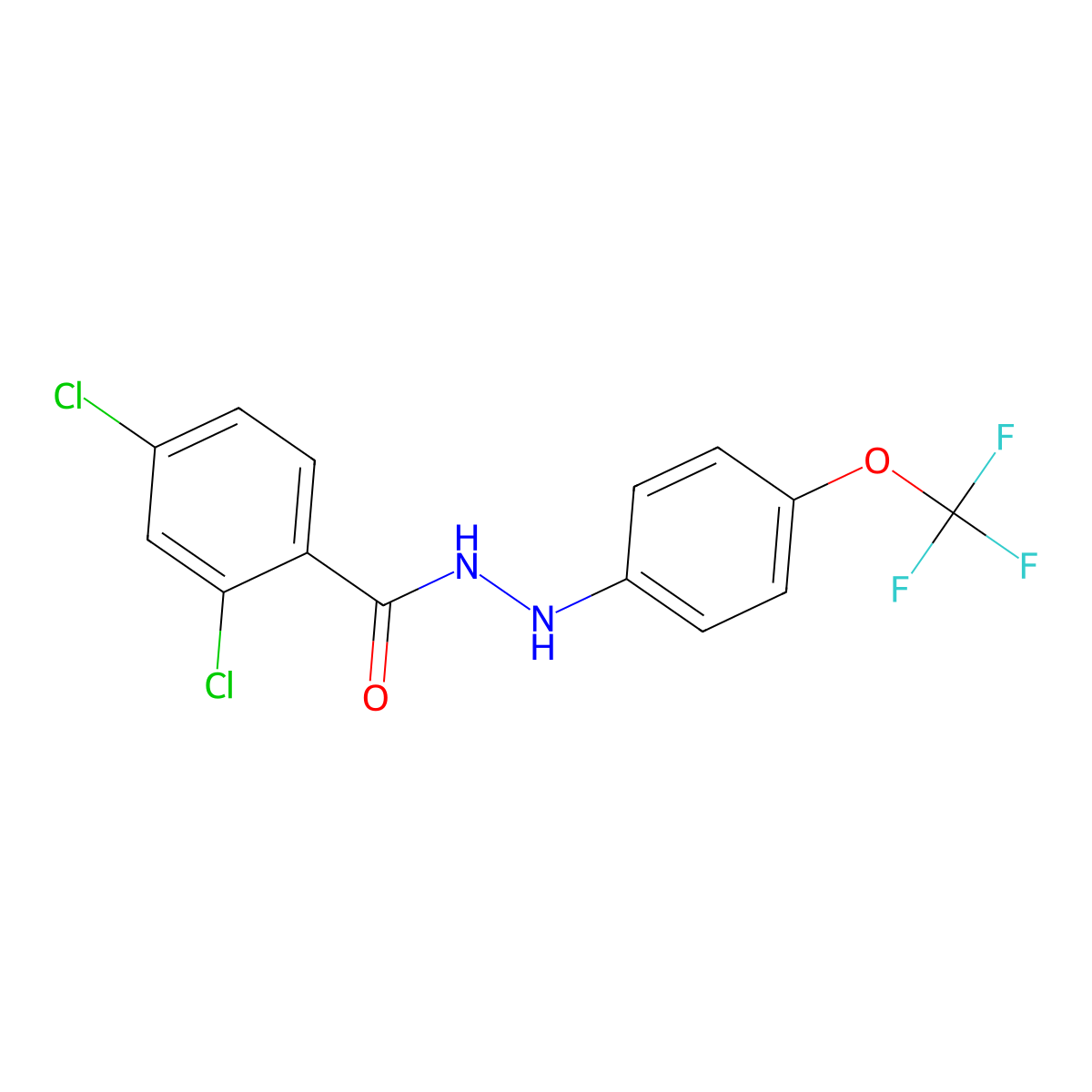 2,4-dichloro-N'-[4-(trifluoromethoxy)phenyl]benzohydrazide molecular structure, CAS 338402-98-5