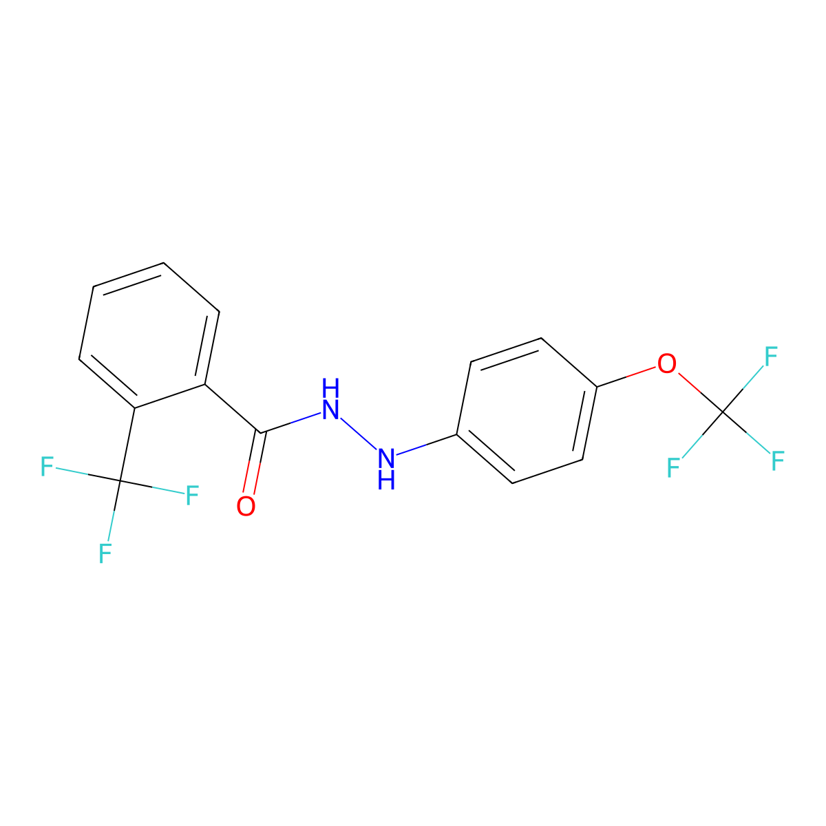 N'-[4-(trifluoromethoxy)phenyl]-2-(trifluoromethyl)benzenecarbohydrazide molecular structure, CAS 338403-02-4