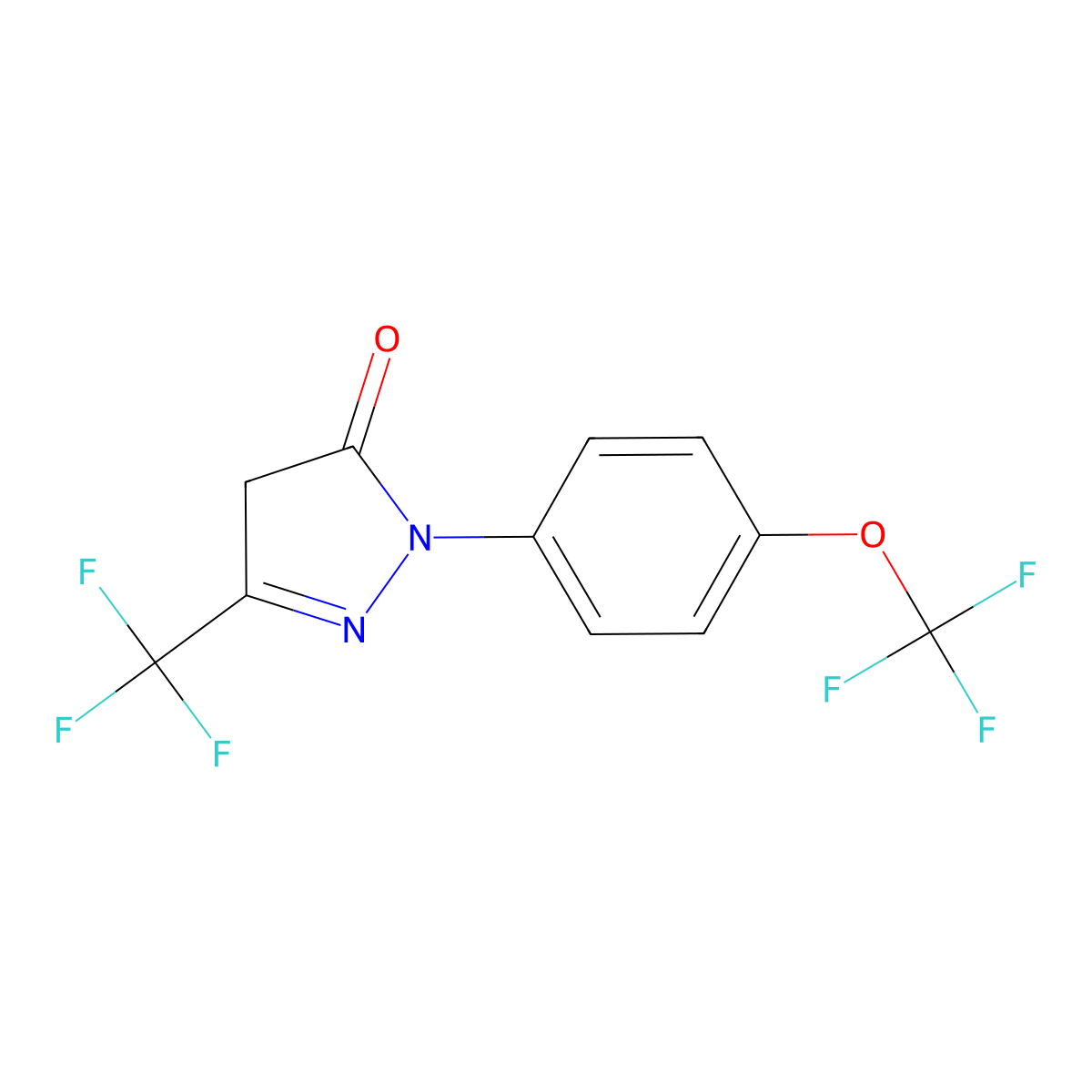 2-[4-(trifluoromethoxy)phenyl]-5-(trifluoromethyl)-2,4-dihydro-3H-pyrazol-3-one molecular structure, CAS 338403-18-2