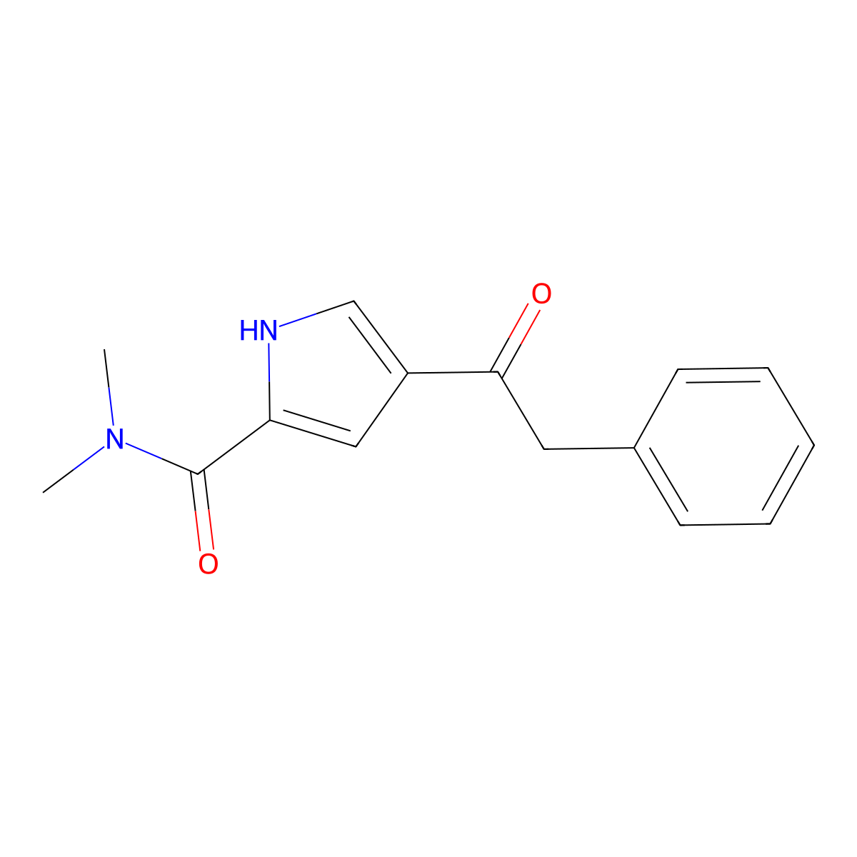 N,N-dimethyl-4-(2-phenylacetyl)-1H-pyrrole-2-carboxamide molecular structure, CAS 338403-34-2