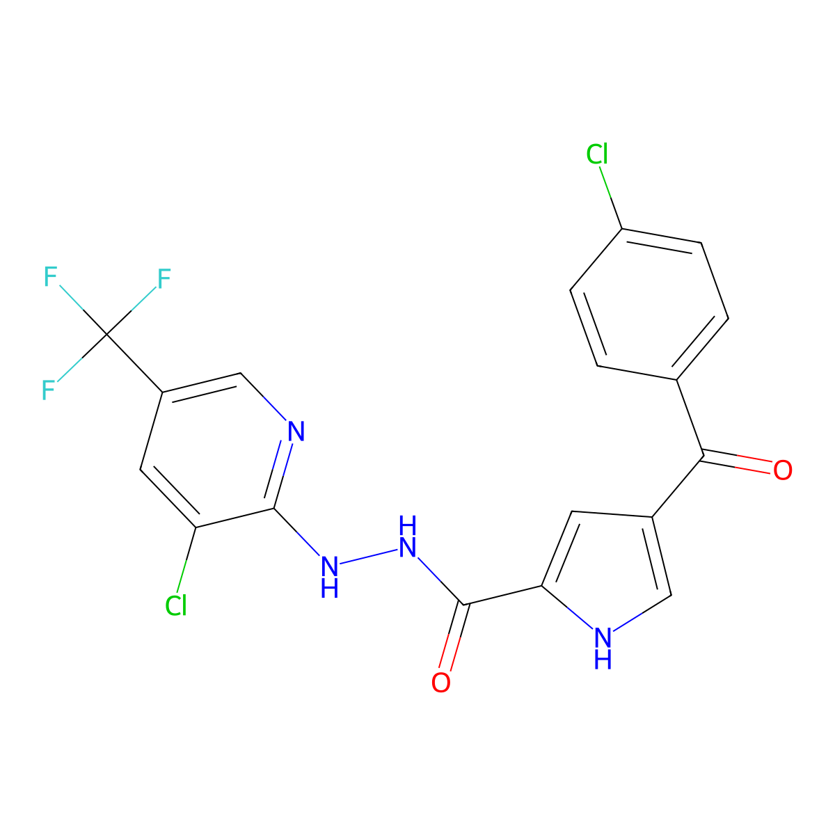 4-(4-chlorobenzoyl)-N'-[3-chloro-5-(trifluoromethyl)-2-pyridinyl]-1H-pyrrole-2-carbohydrazide molecular structure, CAS 338403-47-7
