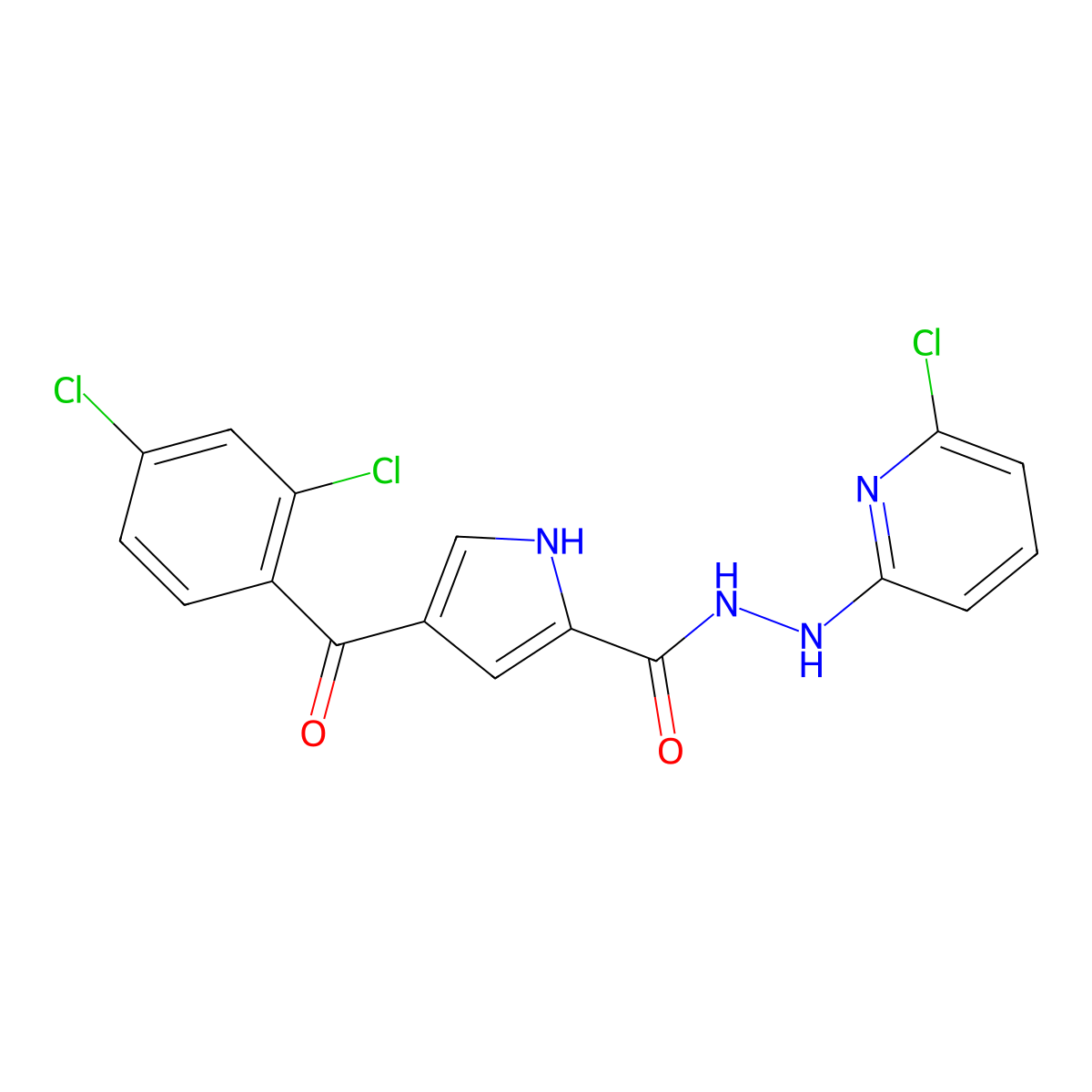 N'-(6-chloropyridin-2-yl)-4-(2,4-dichlorobenzoyl)-1H-pyrrole-2-carbohydrazide molecular structure, CAS 338403-51-3