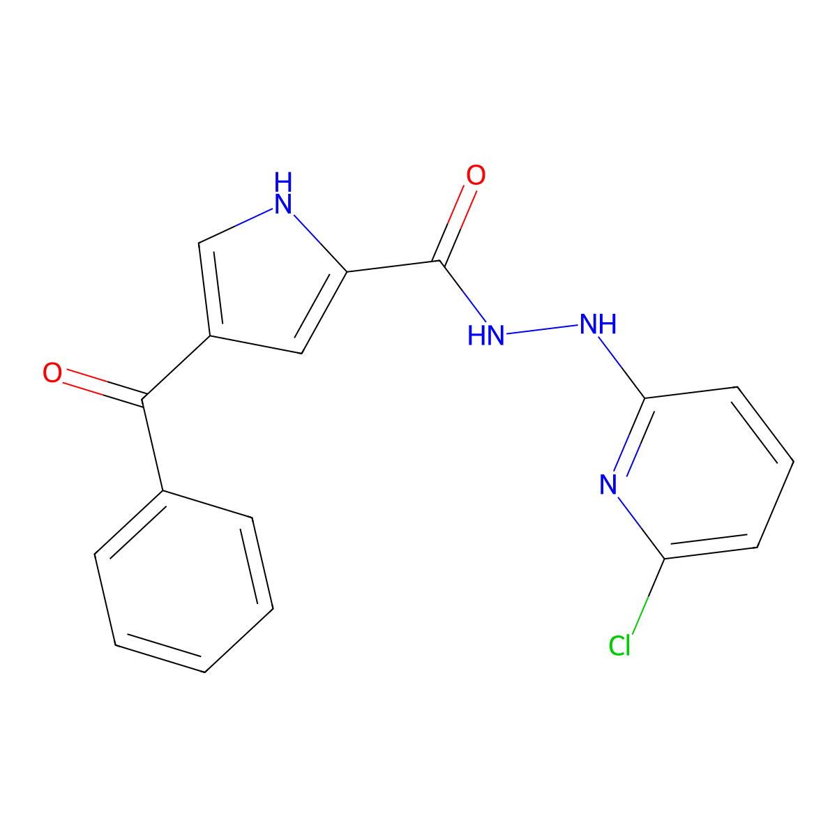 4-benzoyl-N'-(6-chloro-2-pyridinyl)-1H-pyrrole-2-carbohydrazide molecular structure, CAS 338403-57-9