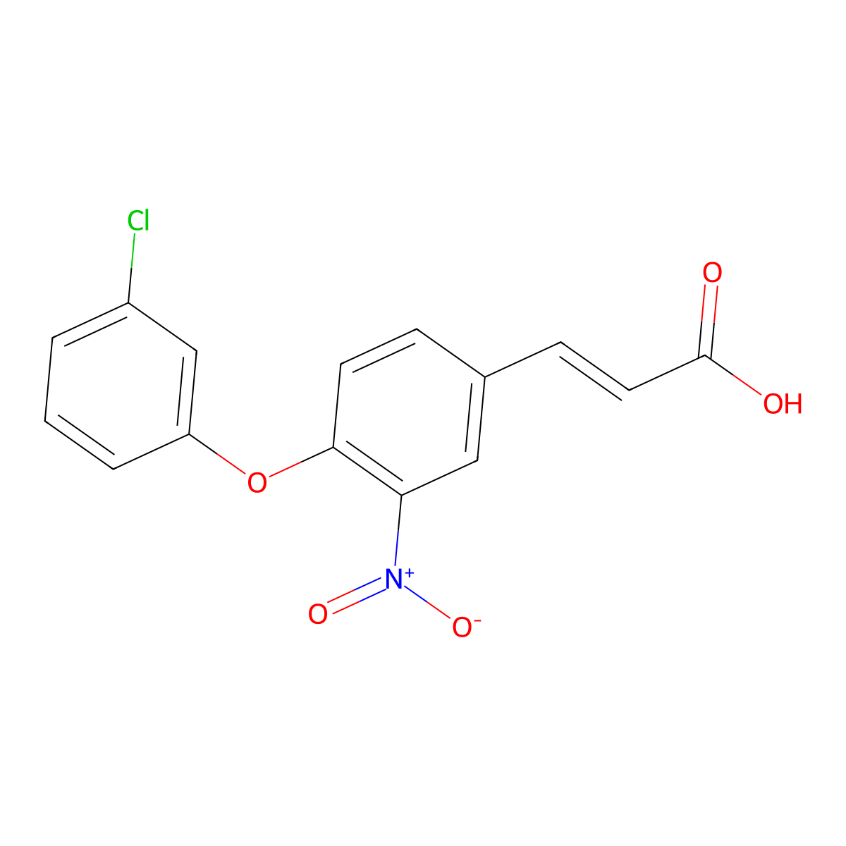 3-[4-(3-Chlorophenoxy)-3-nitrophenyl]acrylic acid molecular structure, CAS 338403-64-8