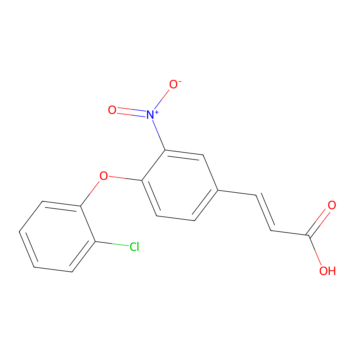3-[4-(2-Chlorophenoxy)-3-nitrophenyl]acrylic acid molecular structure, CAS 338403-65-9