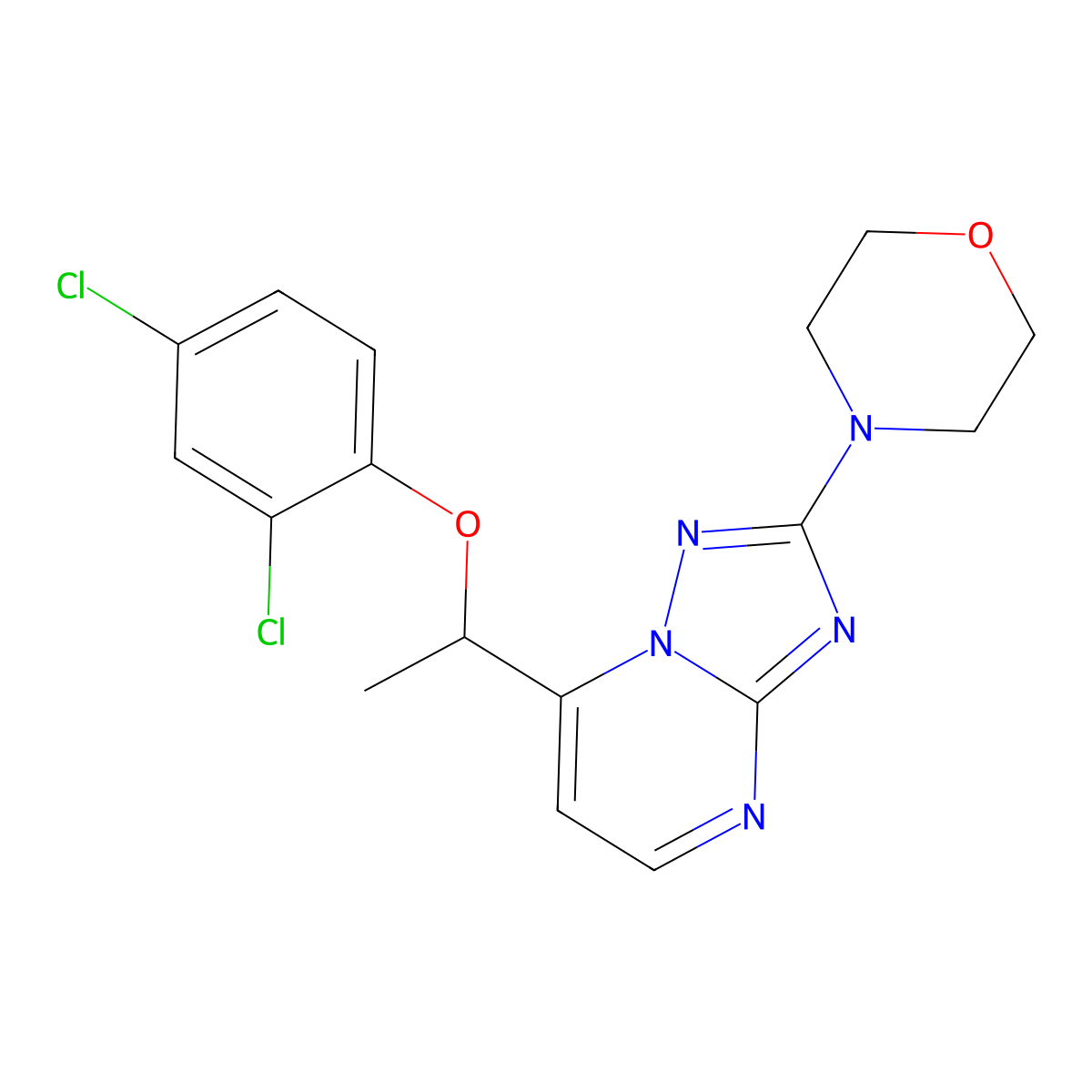 7-[1-(2,4-Dichlorophenoxy)ethyl]-2-morpholino[1,2,4]triazolo[1,5-a]pyrimidine molecular structure, CAS 338403-68-2