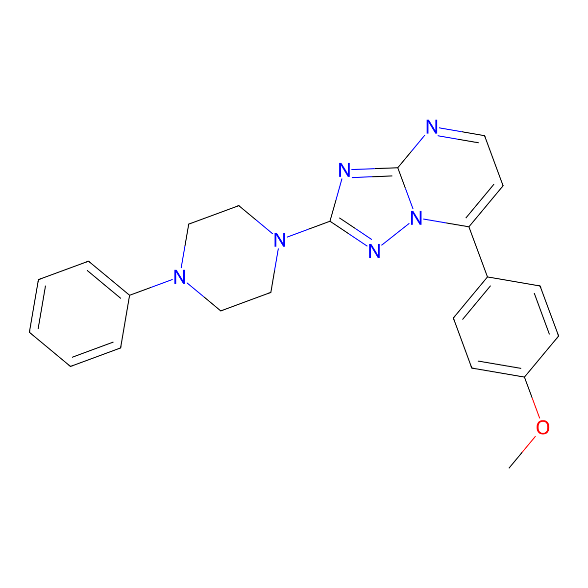7-(4-Methoxyphenyl)-2-(4-phenylpiperazino)[1,2,4]triazolo[1,5-a]pyrimidine molecular structure, CAS 338403-71-7