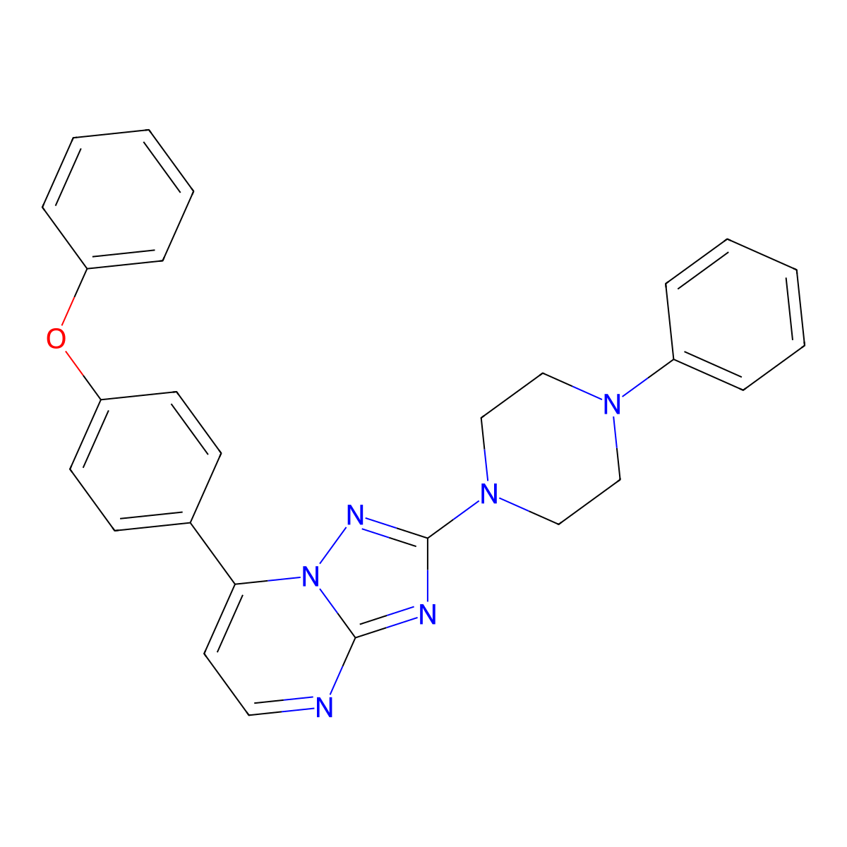 7-(4-Phenoxyphenyl)-2-(4-phenylpiperazino)[1,2,4]triazolo[1,5-a]pyrimidine molecular structure, CAS 338403-75-1