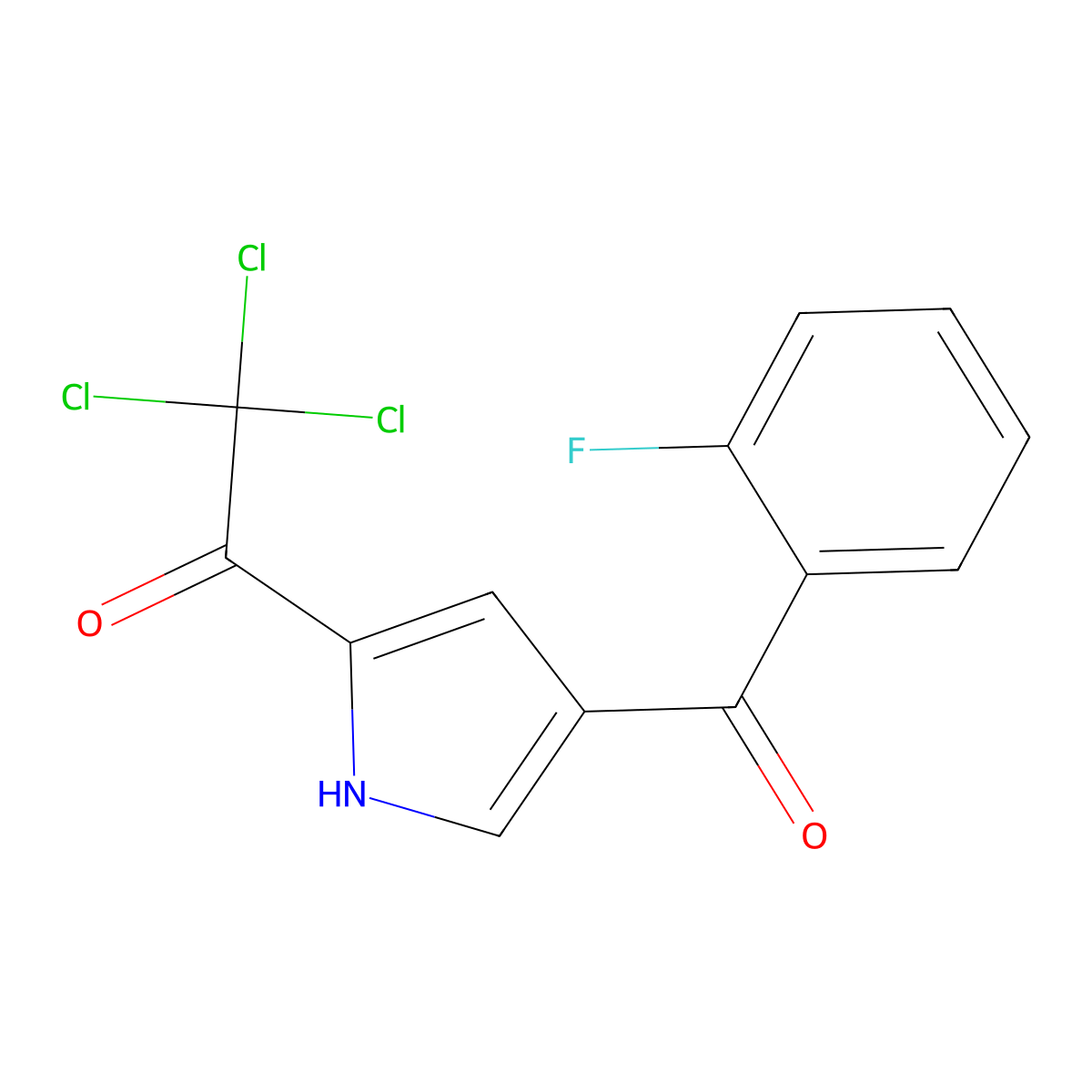 2,2,2-trichloro-1-[4-(2-fluorobenzoyl)-1H-pyrrol-2-yl]-1-ethanone molecular structure, CAS 338403-88-6
