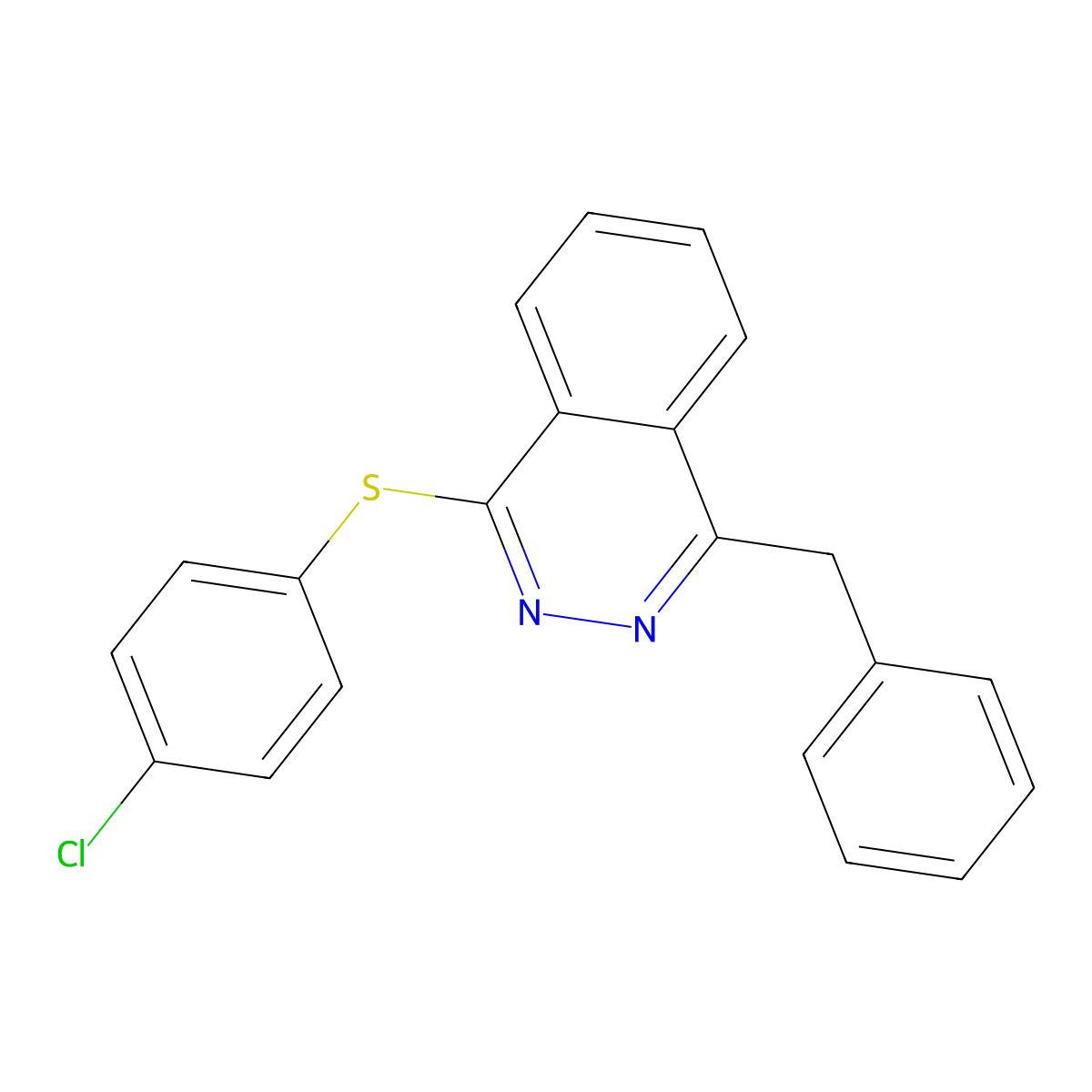 1-Benzyl-4-[(4-chlorophenyl)sulfanyl]phthalazine molecular structure, CAS 338403-97-7