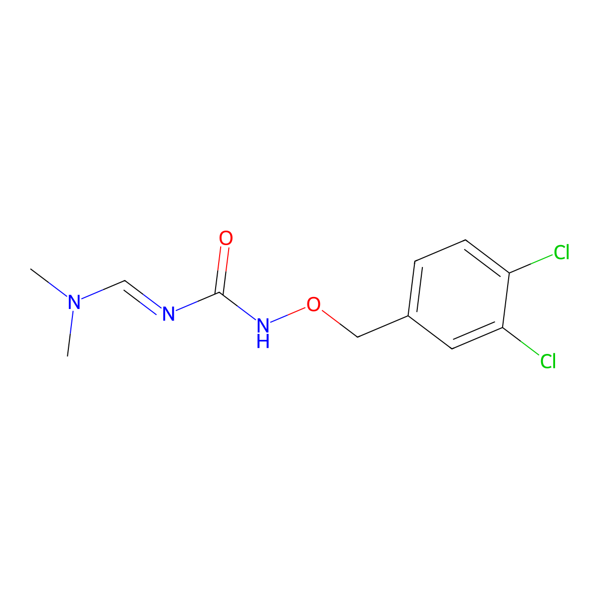 (E)-N'-(3,4-Dichlorobenzyloxycarbamoyl)-N,N-dimethylformimidamide molecular structure, CAS 338404-01-6