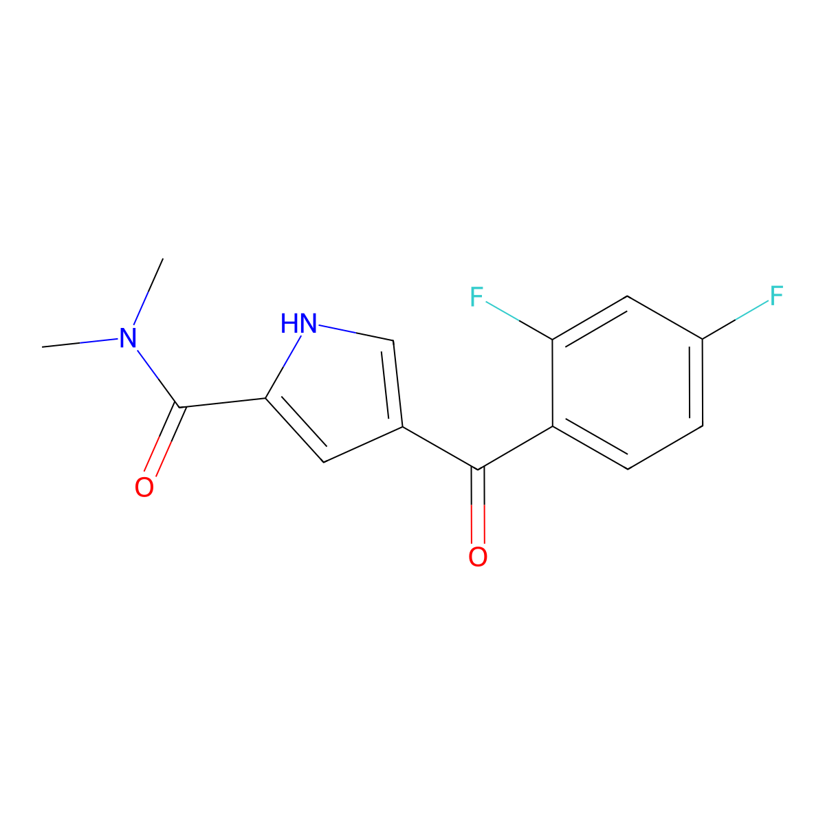 4-(2,4-Difluorobenzoyl)-N,N-dimethyl-1H-pyrrole-2-carboxamide molecular structure, CAS 338404-10-7