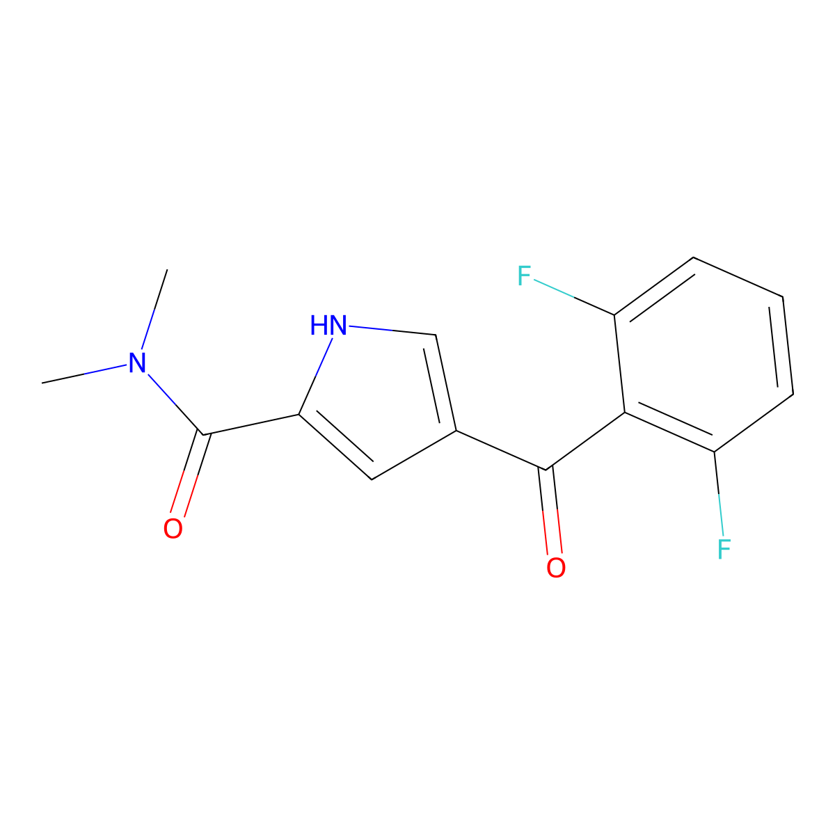 4-(2,6-difluorobenzoyl)-N,N-dimethyl-1H-pyrrole-2-carboxamide molecular structure, CAS 338404-16-3