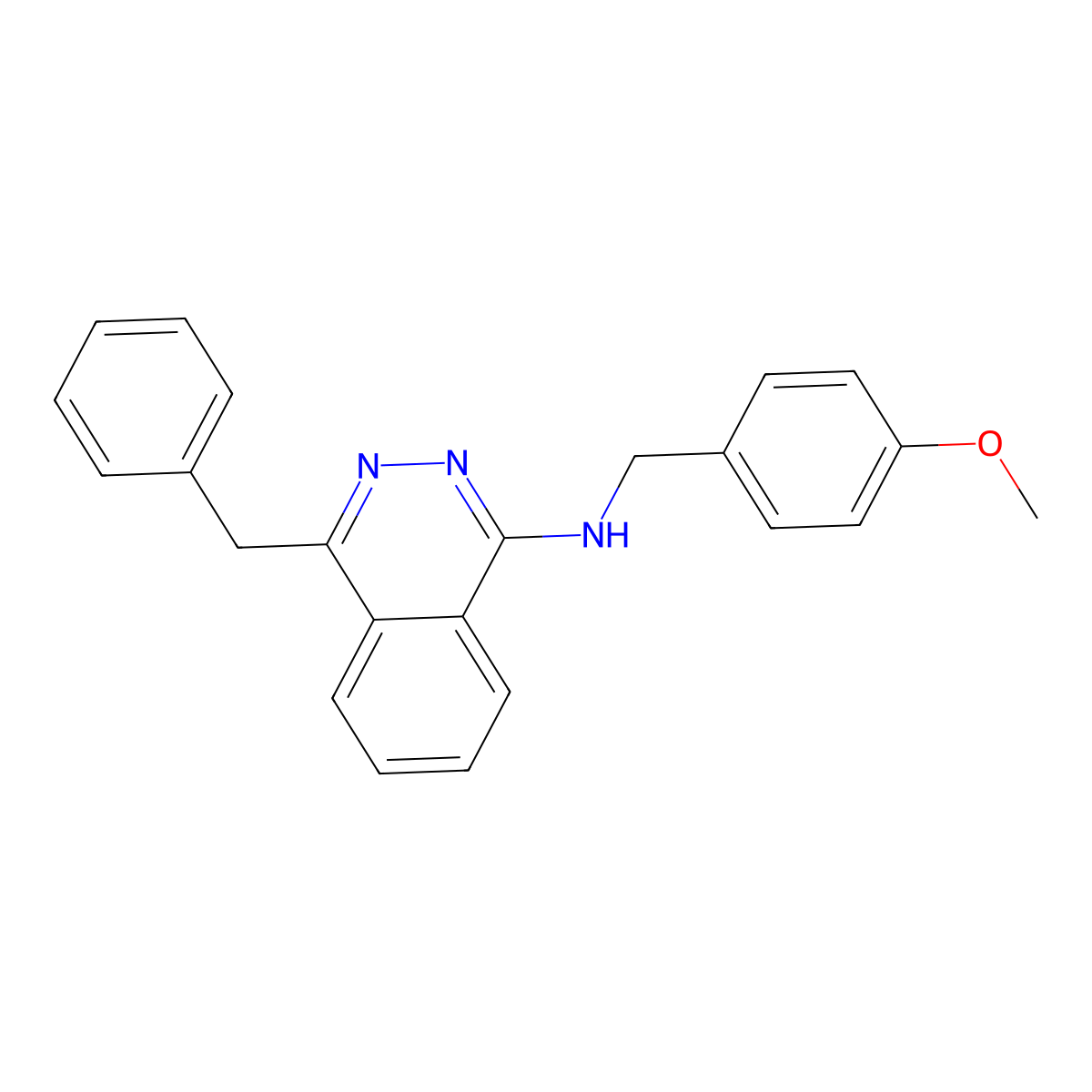 4-benzyl-N-(4-methoxybenzyl)-1-phthalazinamine molecular structure, CAS 338404-20-9