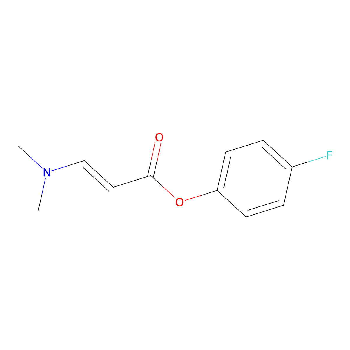 (4-fluorophenyl) (E)-3-(dimethylamino)prop-2-enoate molecular structure, CAS 338404-21-0
