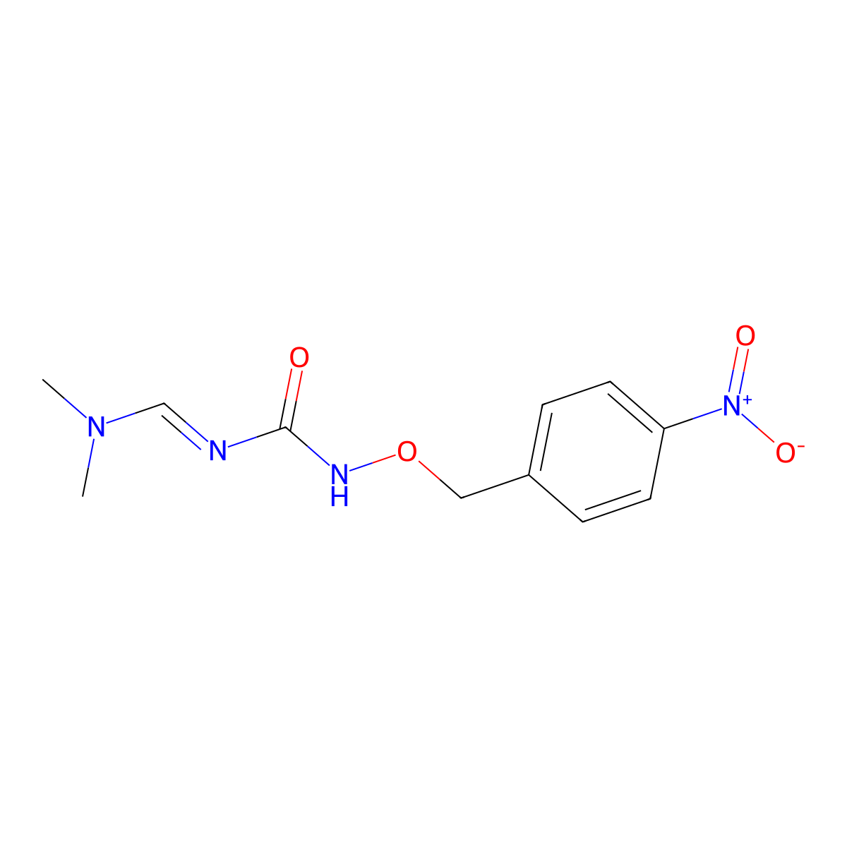 (E)-N,N-Dimethyl-N'-(4-nitrobenzyloxycarbamoyl)formimidamide molecular structure, CAS 338404-32-3