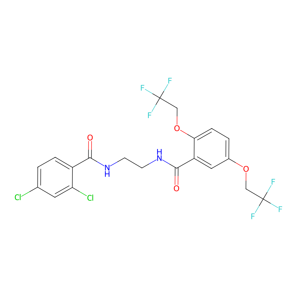 N-[2-[(2,4-dichlorobenzoyl)amino]ethyl]-2,5-bis(2,2,2-trifluoroethoxy)benzamide molecular structure, CAS 338404-47-0