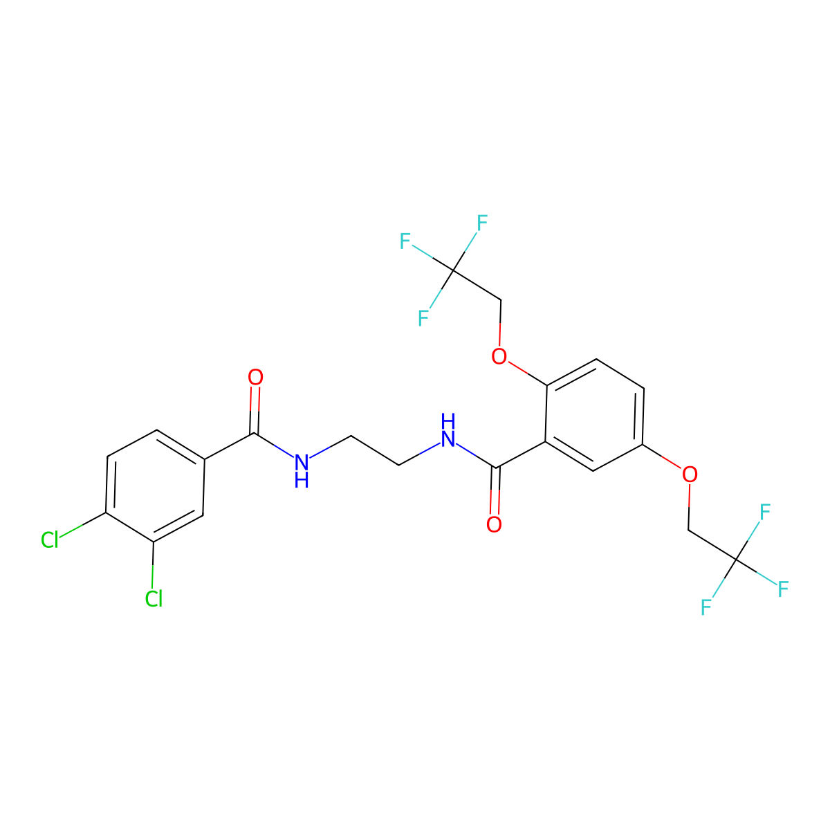 N-{2-[(3,4-dichlorobenzoyl)amino]ethyl}-2,5-bis(2,2,2-trifluoroethoxy)benzenecarboxamide molecular structure, CAS 338404-48-1