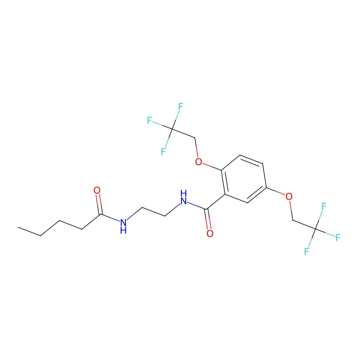 N-[2-(pentanoylamino)ethyl]-2,5-bis(2,2,2-trifluoroethoxy)benzenecarboxamide molecular structure, CAS 338404-49-2