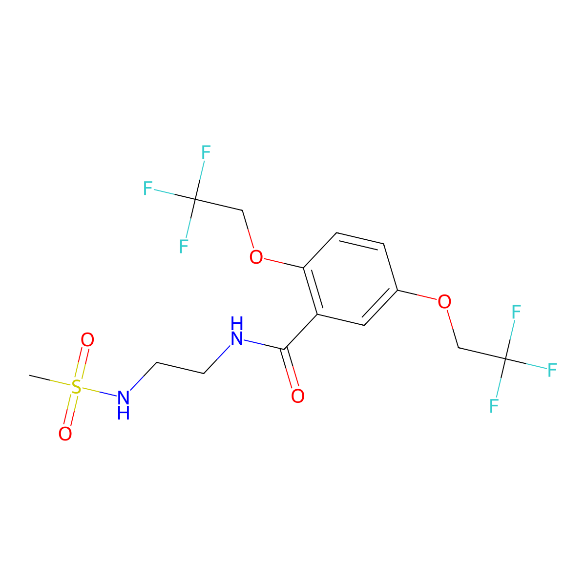 N-[2-[[methylsulfonyl]amino]ethyl]-2,5-bis[2,2,2-trifluoroethoxy]benzenecarboxamide molecular structure, CAS 338404-58-3