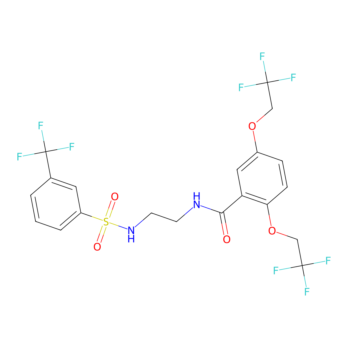 2,5-bis(2,2,2-trifluoroethoxy)-N-[2-({[3-(trifluoromethyl)phenyl]sulfonyl}amino)ethyl]benzenecarboxamide molecular structure, CAS 338404-59-4