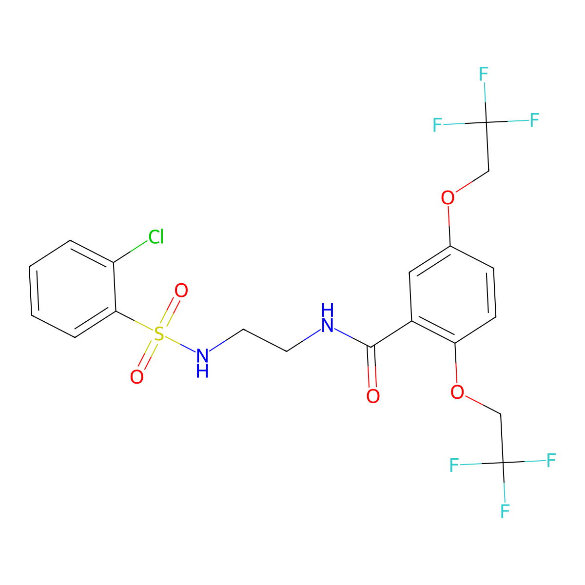 N-(2-{[(2-chlorophenyl)sulfonyl]amino}ethyl)-2,5-bis(2,2,2-trifluoroethoxy)benzenecarboxamide molecular structure, CAS 338404-60-7
