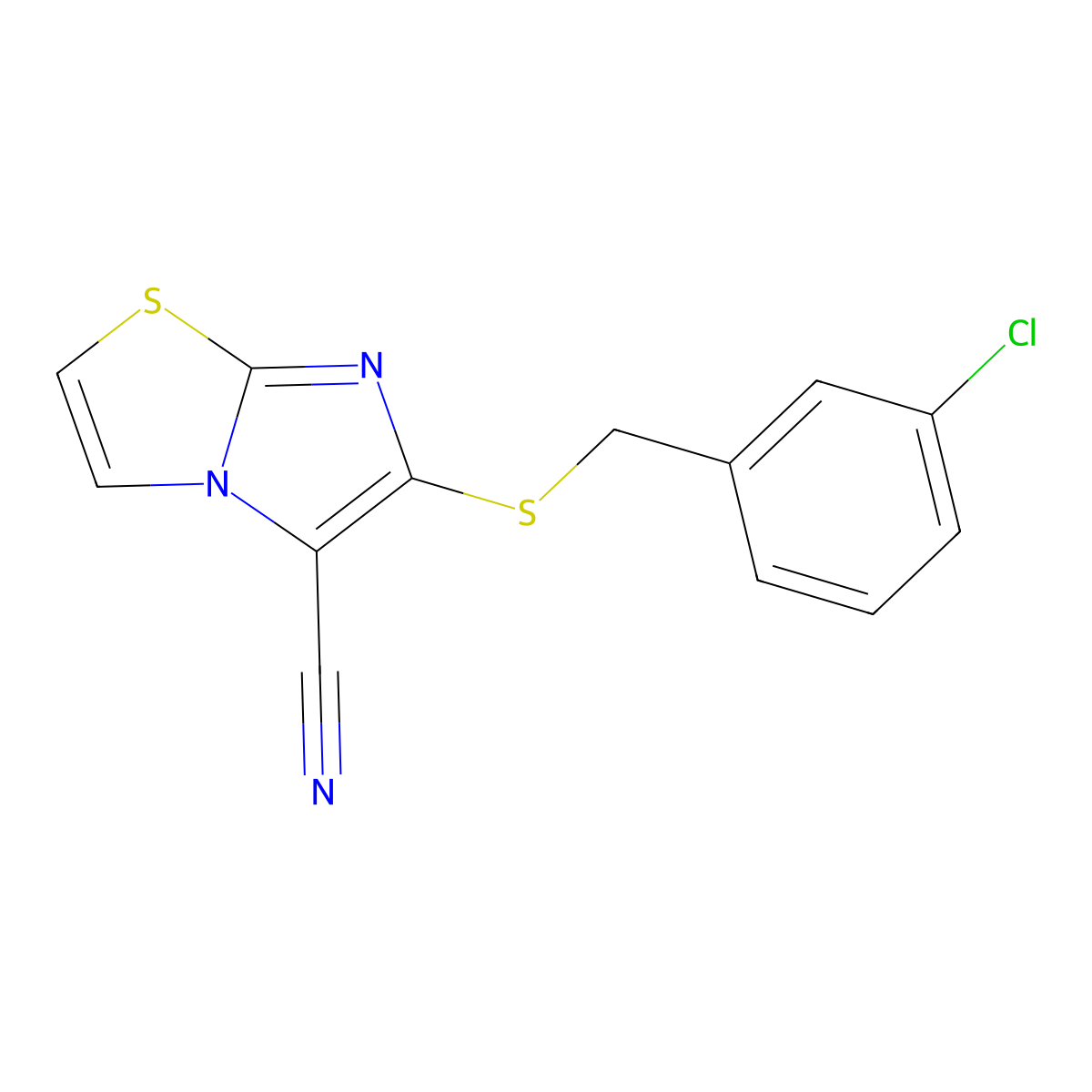6-[(3-Chlorobenzyl)sulfanyl]imidazo[2,1-b][1,3]thiazole-5-carbonitrile molecular structure, CAS 338404-72-1