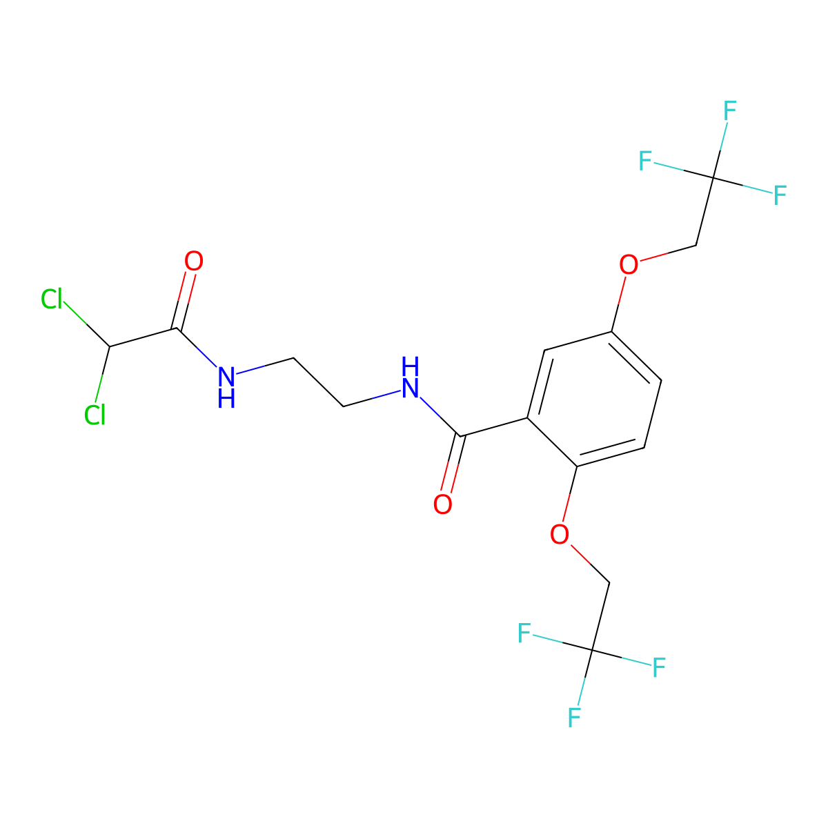 N-[2-[(2,2-dichloroacetyl)amino]ethyl]-2,5-bis(2,2,2-trifluoroethoxy)benzamide molecular structure, CAS 338404-73-2