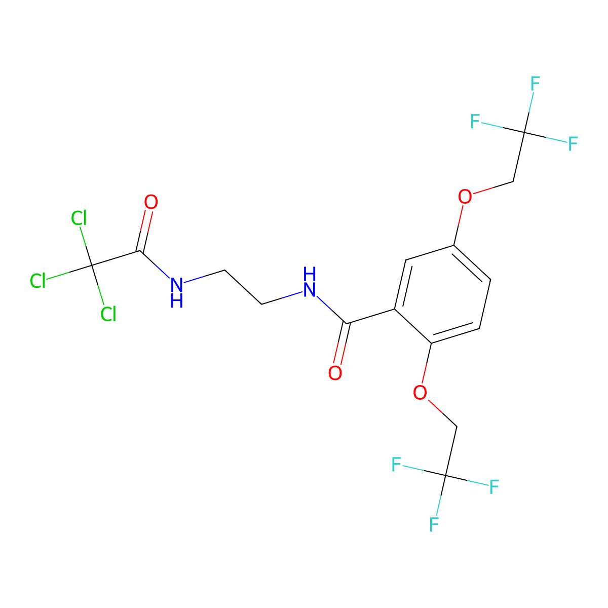 N-[2-[(2,2,2-trichloroacetyl)amino]ethyl]-2,5-bis(2,2,2-trifluoroethoxy)benzamide molecular structure, CAS 338404-74-3