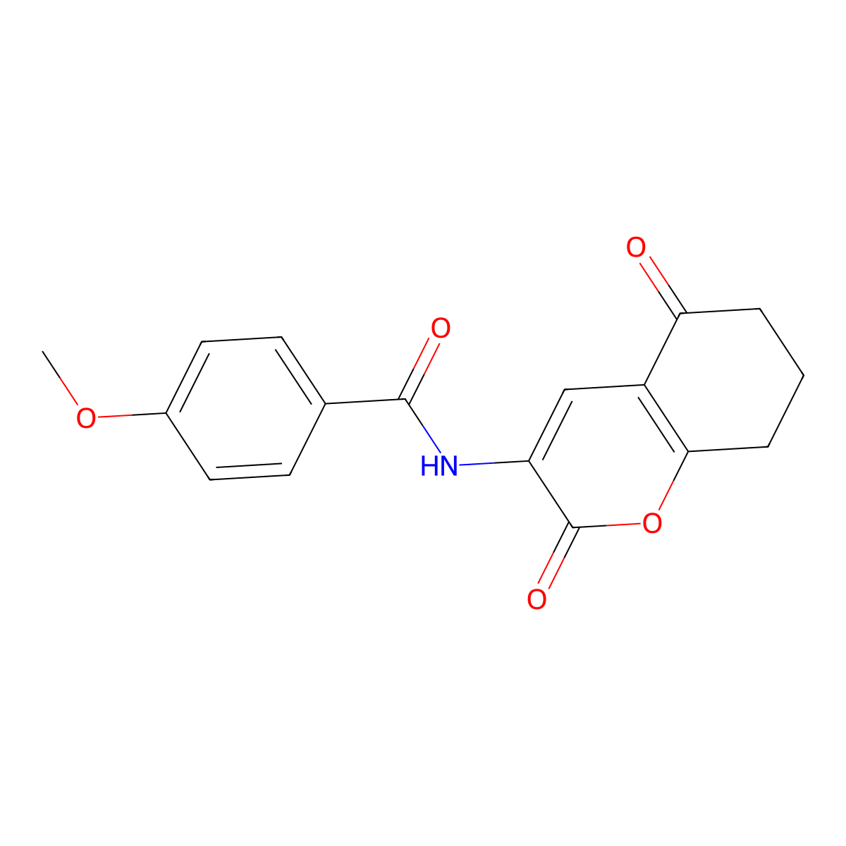 N-(2,5-dioxo-5,6,7,8-tetrahydro-2H-chromen-3-yl)-4-methoxybenzenecarboxamide molecular structure, CAS 338404-99-2