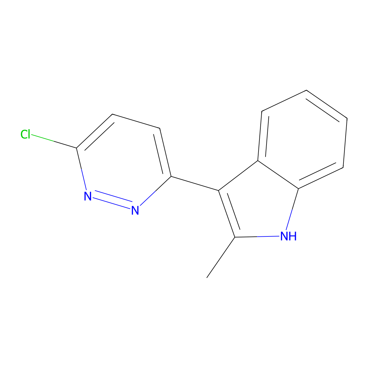 3-(6-chloro-3-pyridazinyl)-2-methyl-1H-indole molecular structure, CAS 338405-03-1