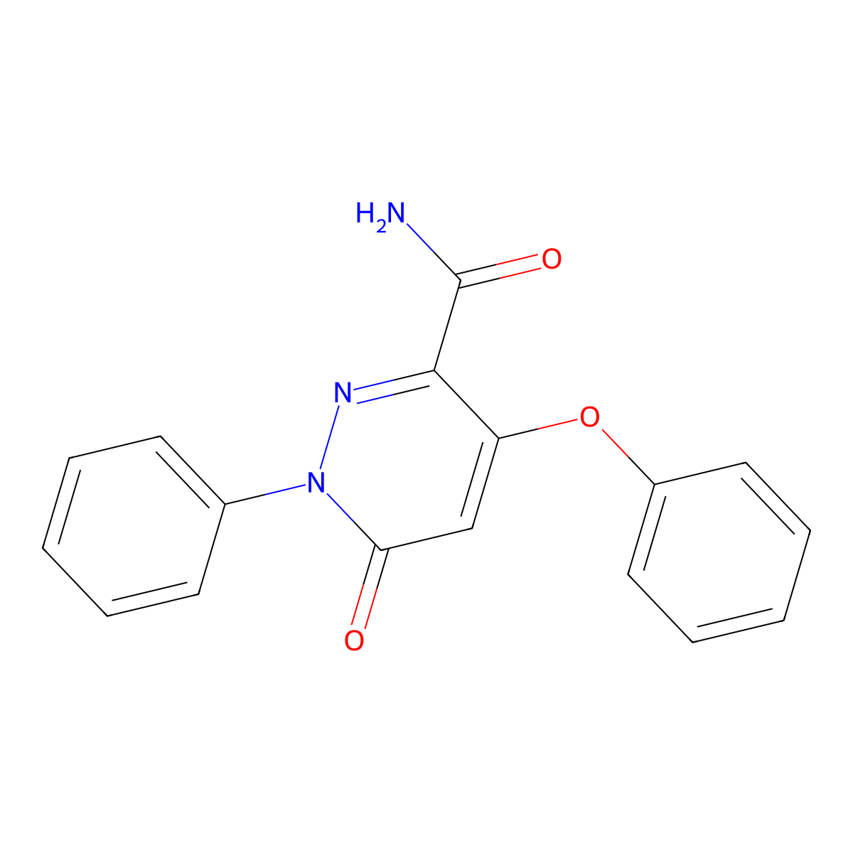 6-Oxo-4-phenoxy-1-phenyl-1,6-dihydro-3-pyridazinecarboxamide molecular structure, CAS 338405-11-1
