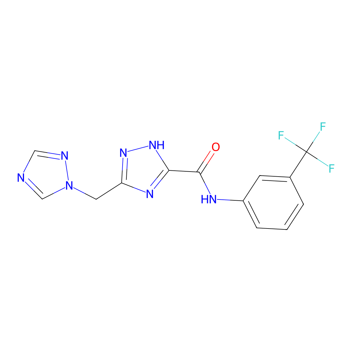 3-(1H-1,2,4-triazol-1-ylmethyl)-N-[3-(trifluoromethyl)phenyl]-1H-1,2,4-triazole-5-carboxamide molecular structure, CAS 338405-20-2