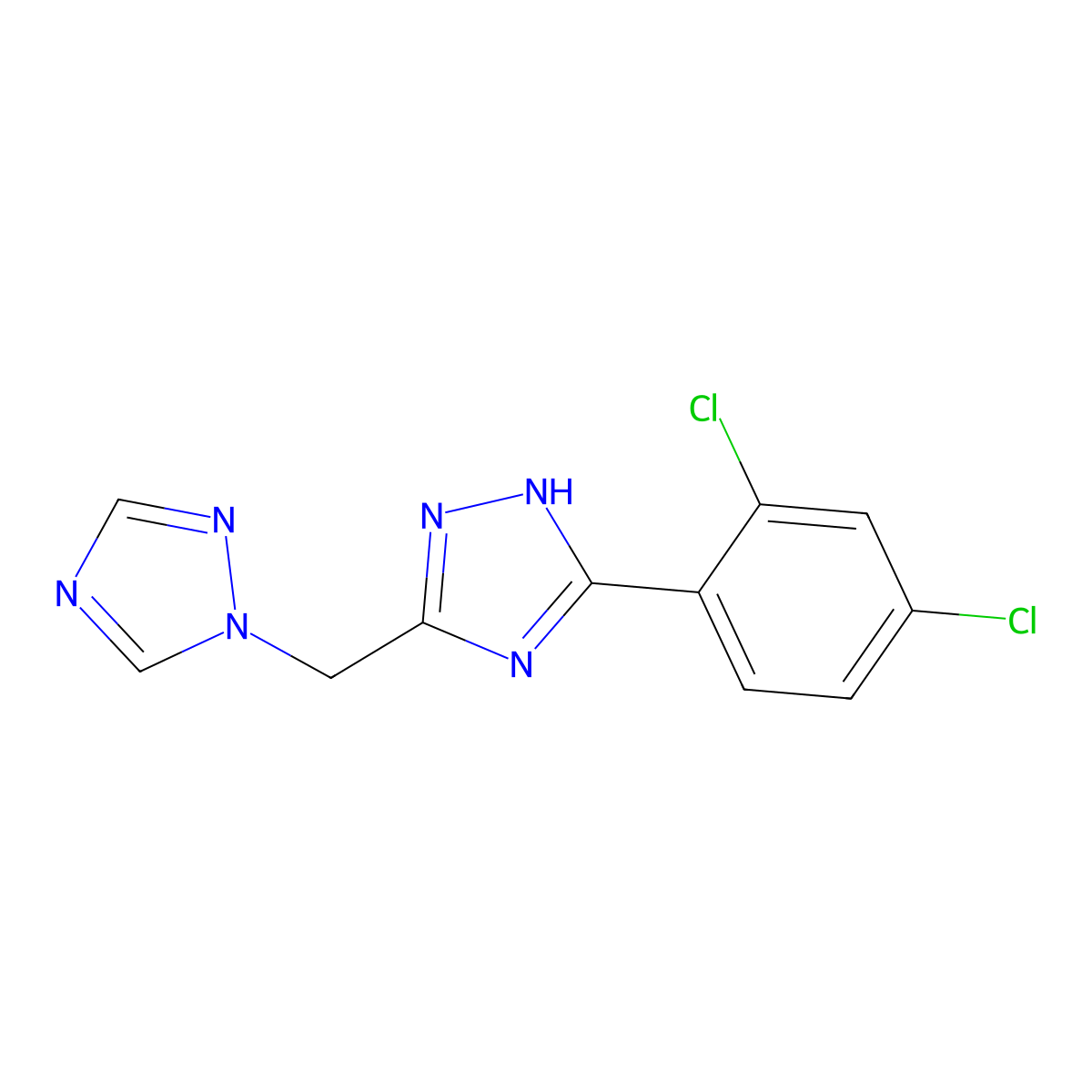 5-(2,4-dichlorophenyl)-3-(1H-1,2,4-triazol-1-ylmethyl)-1H-1,2,4-triazole molecular structure, CAS 338405-21-3