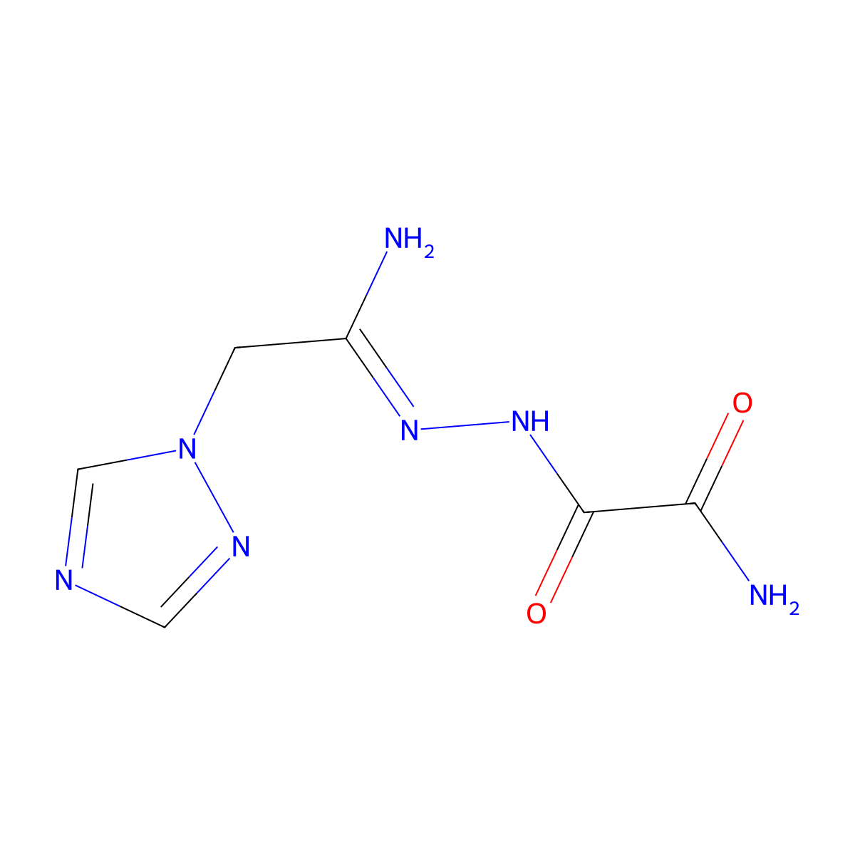 2-oxo-2-{2-[2-(1H-1,2,4-triazol-1-yl)ethanimidoyl]hydrazino}acetamide molecular structure, CAS 338405-25-7