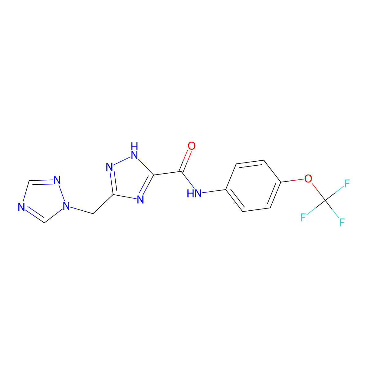 3-(1H-1,2,4-triazol-1-ylmethyl)-N-[4-(trifluoromethoxy)phenyl]-1H-1,2,4-triazole-5-carboxamide molecular structure, CAS 338405-29-1