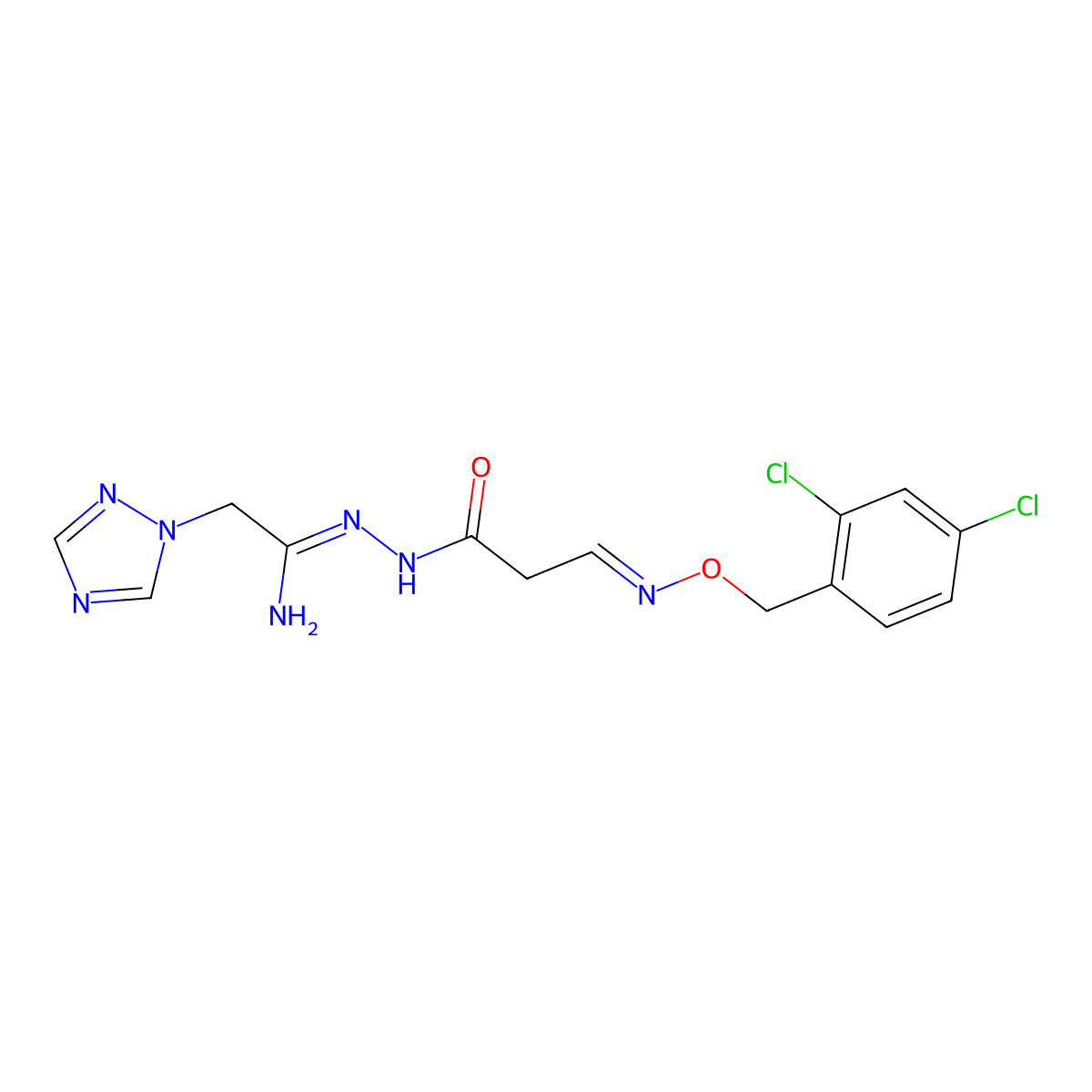 3-{[(2,4-dichlorobenzyl)oxy]imino}-N'-[2-(1H-1,2,4-triazol-1-yl)ethanimidoyl]propanohydrazide molecular structure, CAS 338405-46-2