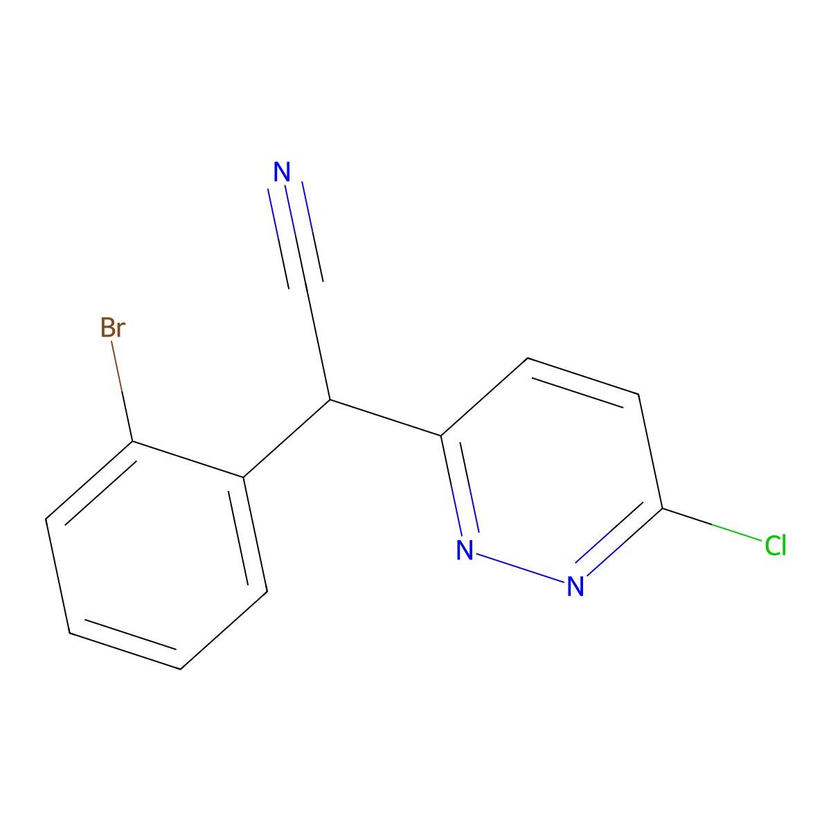 2-(2-Bromophenyl)-2-(6-chloropyridazin-3-yl)acetonitrile molecular structure, CAS 338405-54-2