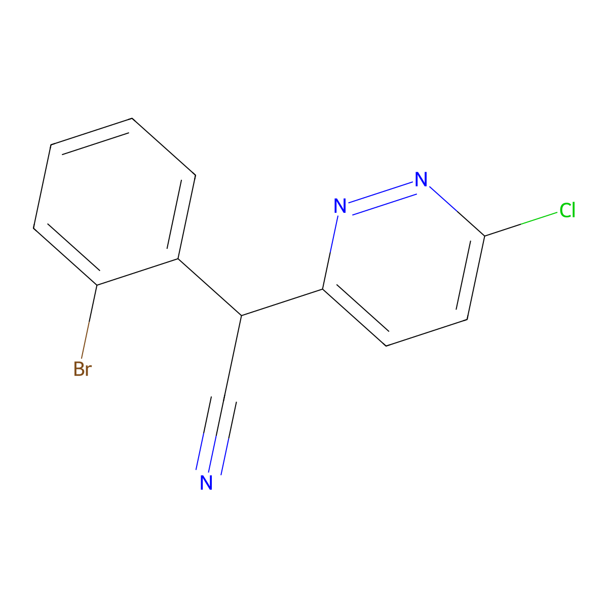 2-(2-Bromophenyl)-2-(6-chloropyridazin-3-yl)acetonitrile molecular structure, CAS 338405-54-2