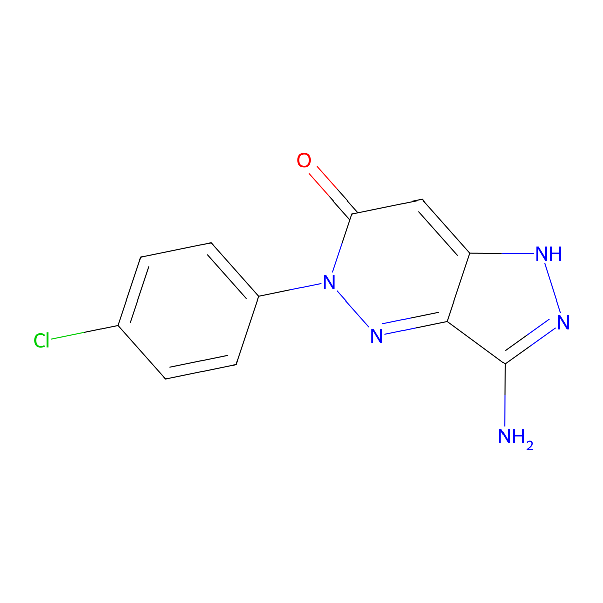 3-amino-5-(4-chlorophenyl)-1,5-dihydro-6H-pyrazolo[4,3-c]pyridazin-6-one molecular structure, CAS 338405-68-8
