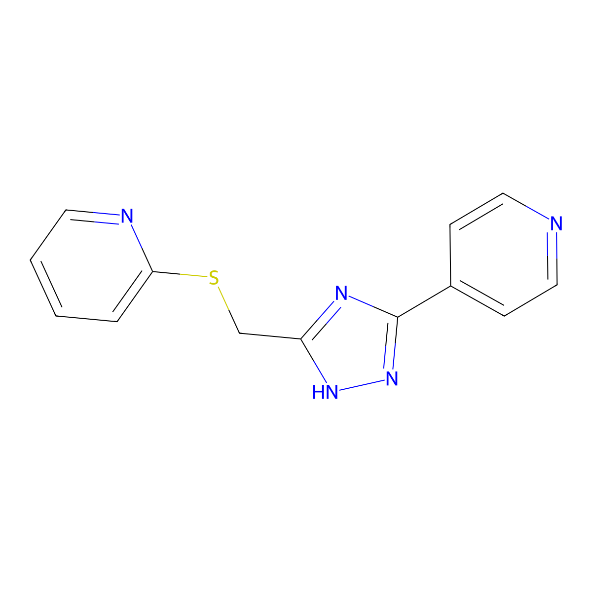 2-pyridinyl [5-(4-pyridinyl)-1H-1,2,4-triazol-3-yl]methyl sulfide molecular structure, CAS 338405-73-5