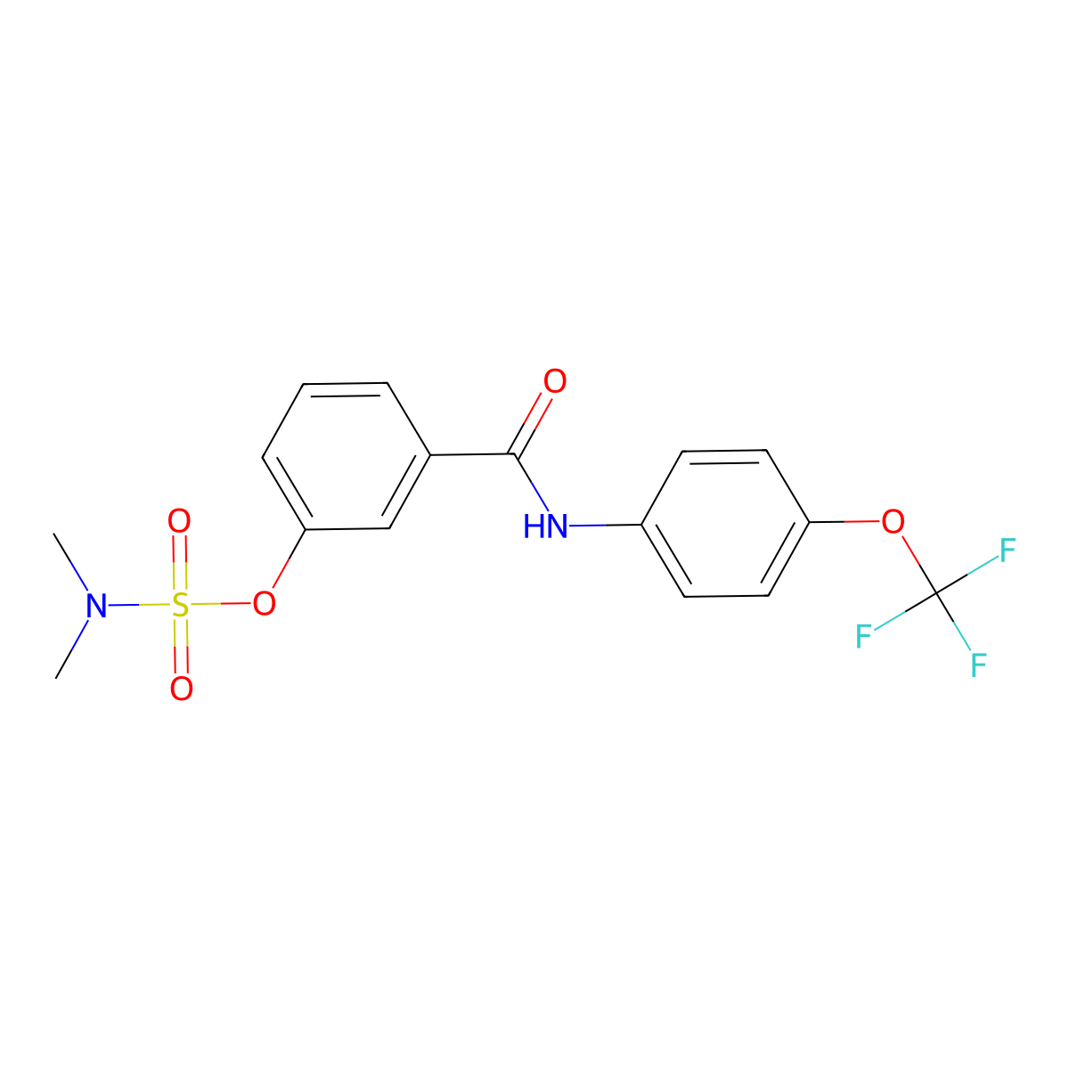 [3-[[4-(trifluoromethoxy)phenyl]carbamoyl]phenyl] N,N-dimethylsulfamate molecular structure, CAS 338405-83-7