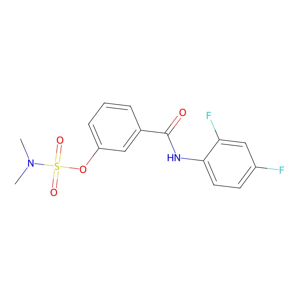 3-[(2,4-difluoroanilino)carbonyl]phenyl-N,N-dimethylsulfamate molecular structure, CAS 338405-84-8