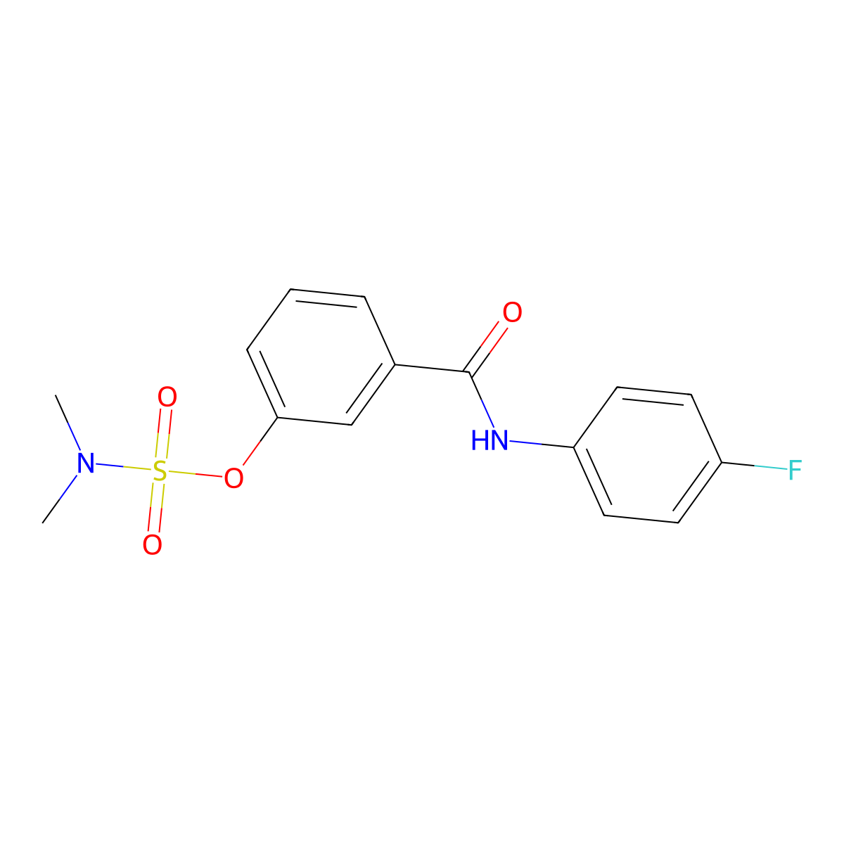 3-[(4-fluoroanilino)carbonyl]phenyl-N,N-dimethylsulfamate molecular structure, CAS 338405-86-0