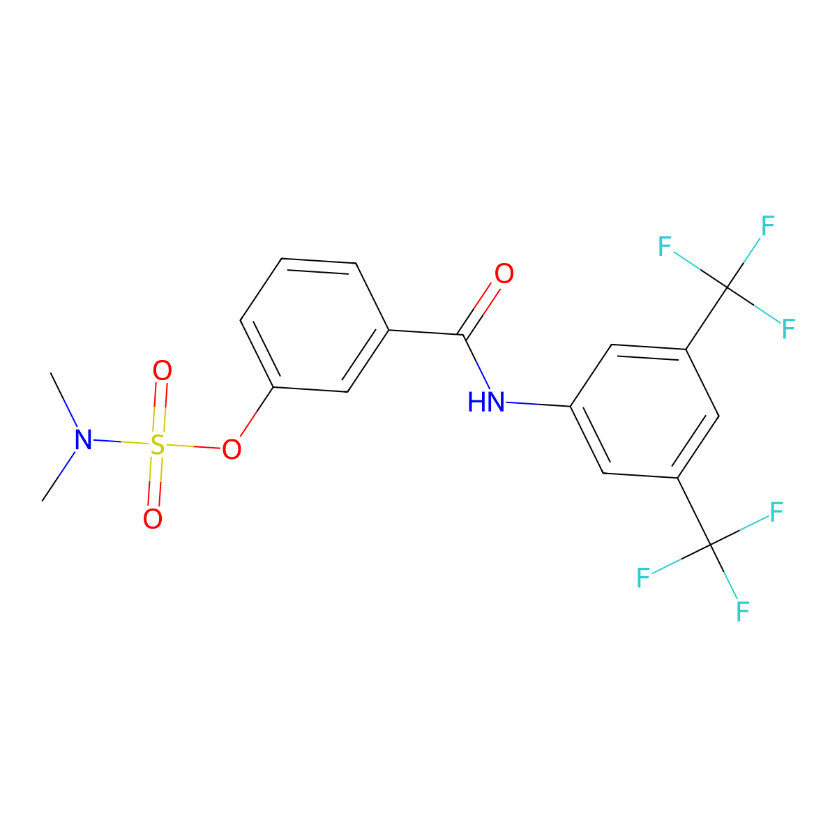 3-{[3,5-bis(trifluoromethyl)anilino]carbonyl}phenyl-N,N-dimethylsulfamate molecular structure, CAS 338405-87-1