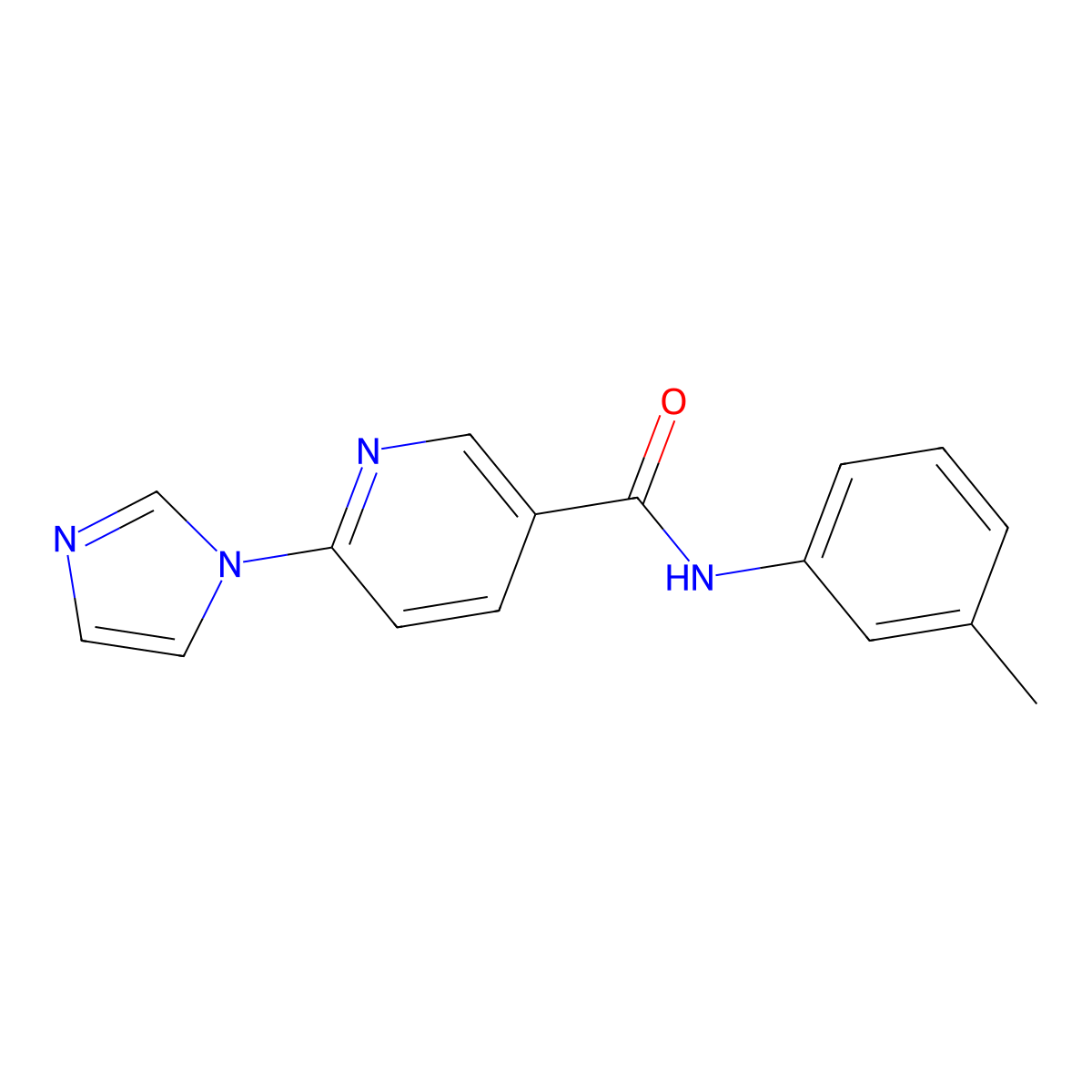 6-(1H-imidazol-1-yl)-N-(3-methylphenyl)nicotinamide molecular structure, CAS 338405-90-6
