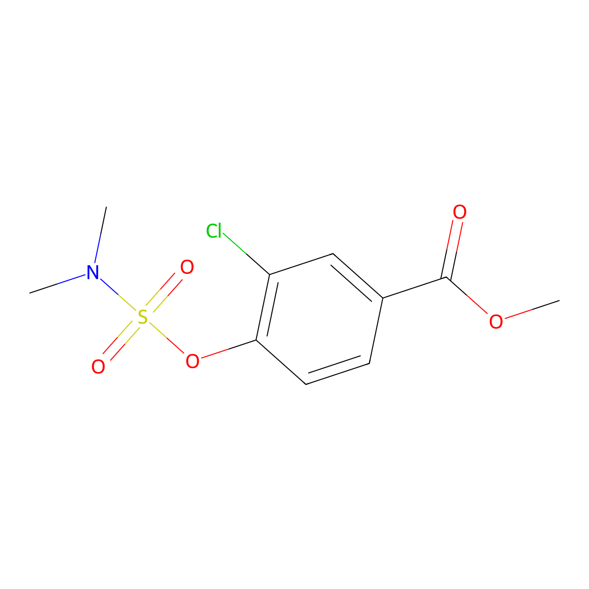Methyl 3-chloro-4-{[(dimethylamino)sulfonyl]oxy}benzenecarboxylate molecular structure, CAS 338405-92-8