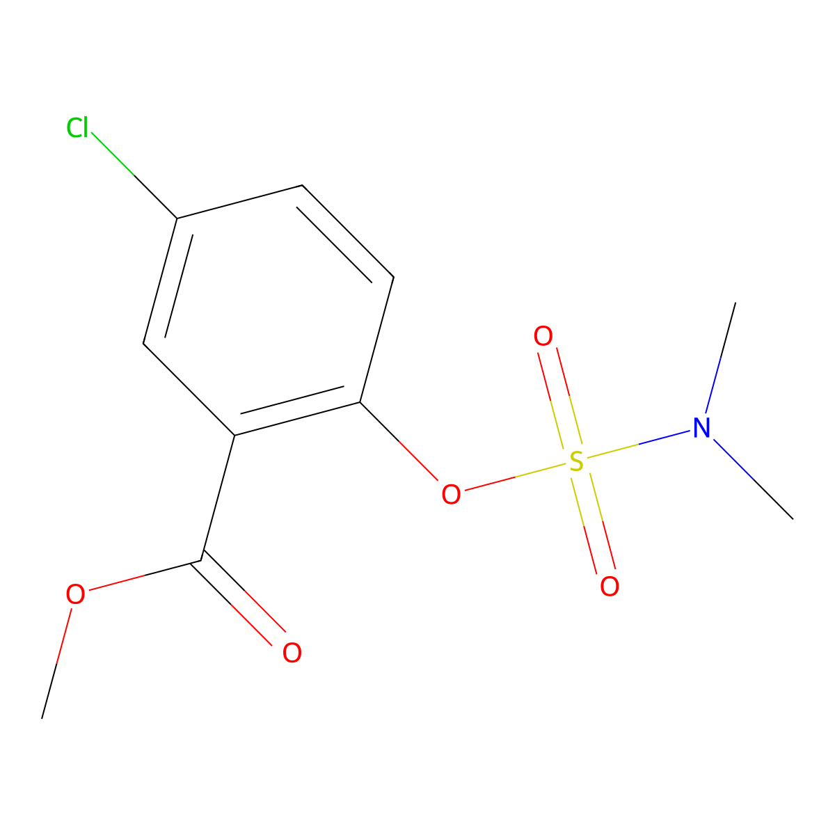 Methyl 5-chloro-2-{[(dimethylamino)sulfonyl]oxy}benzenecarboxylate molecular structure, CAS 338406-00-1